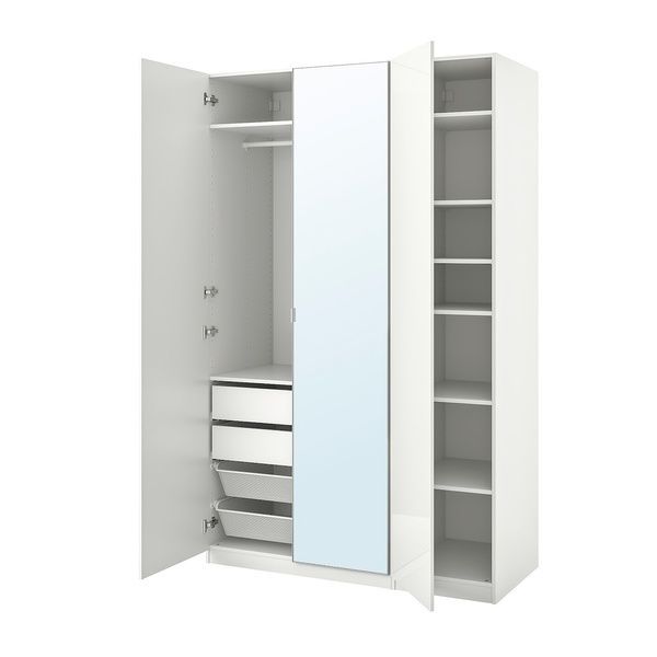 IKEA Гардероб комбінований, білий глянс/дзеркало PAX / FARDAL/&Aring;HEIM, 893.955.74 89395574 фото