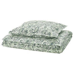 IKEA Підодіяльник і наволочка зелений/білий RODGERSIA, 005.794.25 00579425 фото