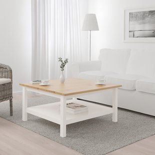 IKEA Стіл журнальний, біла морилка/світло-коричневий HEMNES, 304.134.95 30413495 фото