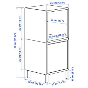 IKEA EKET (ІKEA ЭКЕТ), Комбінація шаф на ніжках, біла/дерево, 35x35x80 см, 793.860.75 79386075 фото