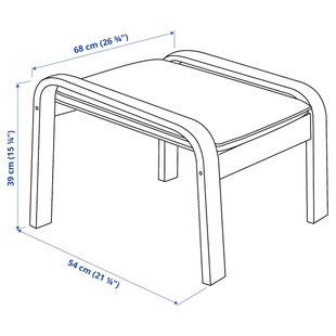 IKEA POANG (ИКЕА ПОЭНГ), Подставка для ног, коричневый/Скифтебо желтый, 993.872.67 99387267 фото