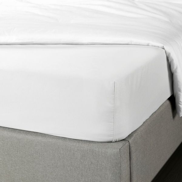 IKEA Простирадло на підтяжці, біле BRUKSVARA, 005.746.06 00574606 фото