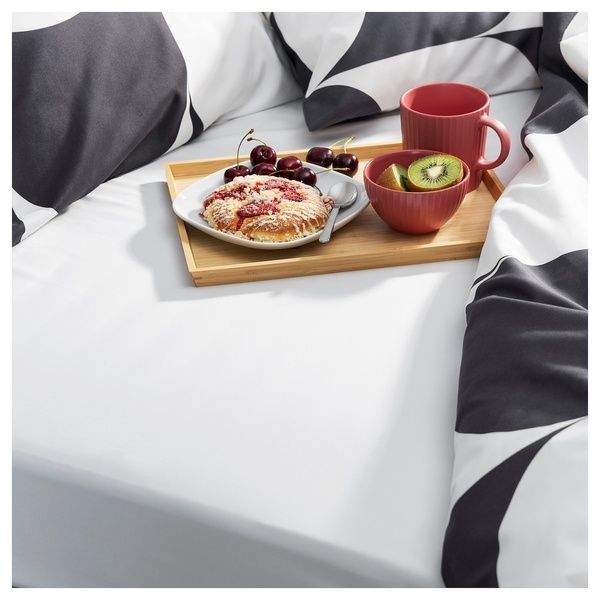 IKEA Простирадло на підтяжці, біле BRUKSVARA, 005.746.06 00574606 фото