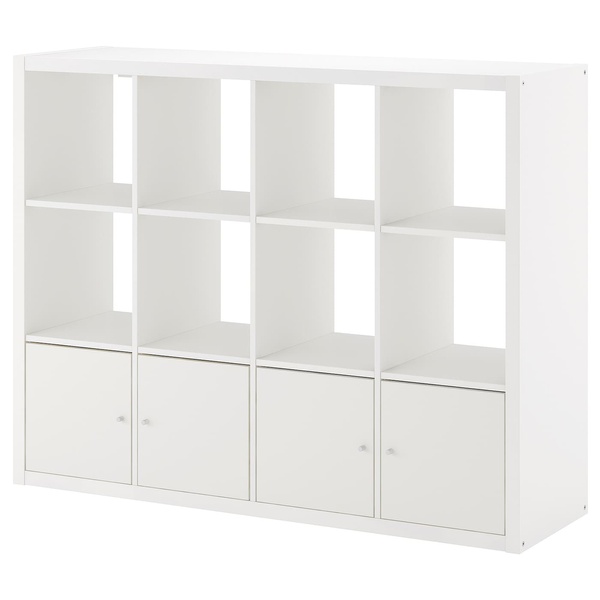 IKEA Стеллаж KALLAX (ИКЕА KALLAX), Книжный шкаф с 4 картриджами, белый, 792.782.50 79278250 фото