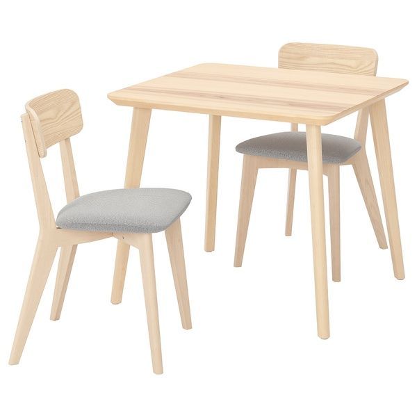 IKEA Стол и 2 стула, ясень/Таллмира белый/черный LISABO / LISABO, 795.548.32 79554832 фото