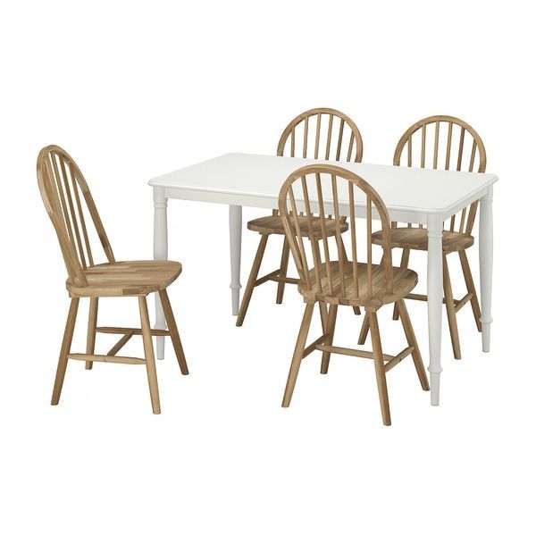 IKEA Стіл та 4 стільці, білий/акація DANDERYD / SKOGSTA, 095.578.67 09557867 фото