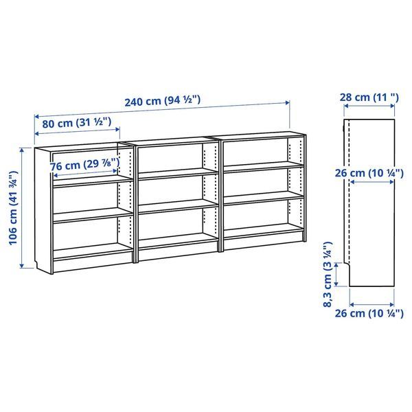 IKEA Комбинация полок, имитация темно-коричневого цвета. дуб BILLY, 795.818.21 79581821 фото