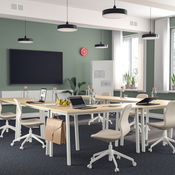 IKEA Конференц-стіл, береза/білий шпон MITTZON, 295.329.94 29532994 фото