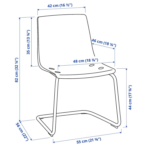 IKEA TOBIAS (ІKEA ТОБИАС), Стілець, прозорий, хром, 803.496.71 80349671 фото