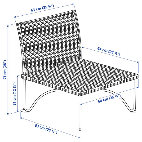 IKEA JUTHOLMEN (ИКЕА JUTHOLMEN), 1-местная секция, садовая, темно-серо-коричневый, 404.521.89 40452189 фото