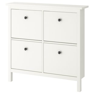 IKEA ХЕМНЕС Тумба для взуття з 4 відділеннями - білий 107x22x101 см, 601.561.21 60156121 фото