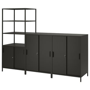 IKEA TROTTEN (ИКЕА ТРОТТЕН), Комбинация шкафов, антрацит, 240x180 см, 494.420.73 49442073 фото