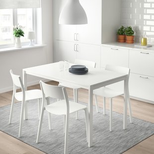 IKEA Стіл та 4 стільці, білий/білий MELLTORP / JANINGE, 591.614.87 59161487 фото