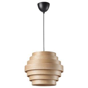IKEA Підвісний світильник, дубовий шпон білий/чорний DYKARKLOCKA / HEMMA, 195.748.14 19574814 фото