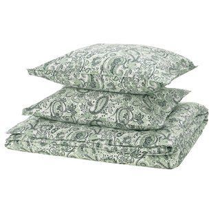 IKEA Підодіяльник і 2 наволочки зелений/білий RODGERSIA, 205.794.10 20579410 фото