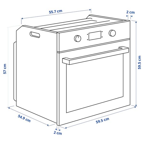 IKEA Духовой шкаф BEJUBLAD (ИКЕА BEJUBLAD), Духовка с разм. циркуляцией воздуха, белый стекло, 604.116.64 60411664 фото