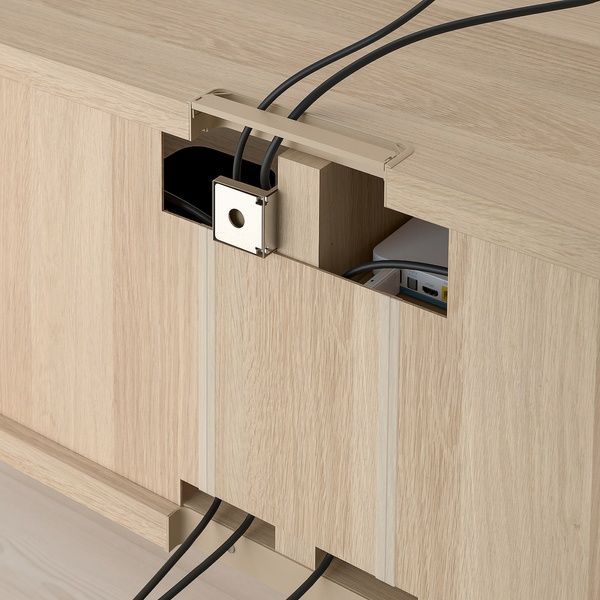 IKEA BESTA (ИКЕА БЕСТА), Тумба под ТВ с ящиками, дуб под беленый/Лаппвикен под беленый дуб, 120x42x39 см, 693.992.81 69399281 фото