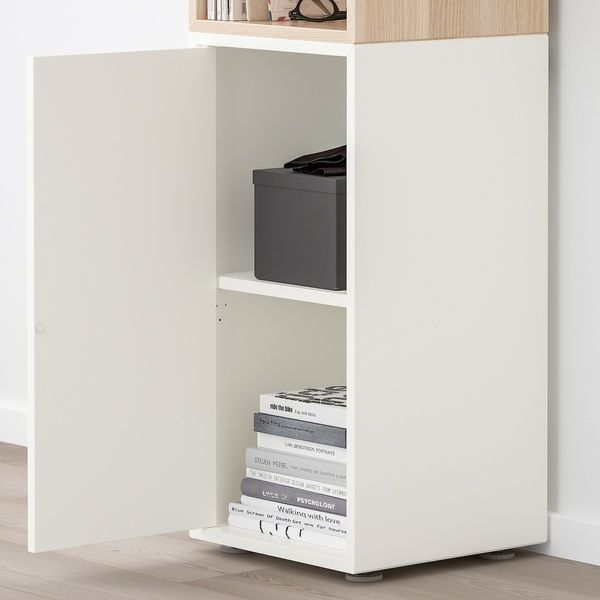 IKEA Комбинация шкафа на ножках, под белый/белый дуб EKET, 392.901.26 39290126 фото