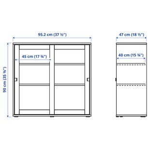 IKEA VIHALS (ІKEA ВИХАЛС), Книжкова шафа/скляні двері, біла/прозоре скло, 235x37x90 см, 295.212.07 29521207 фото