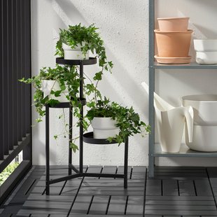 IKEA OLIVBLAD (ІKEA ОЛИВБЛАД), Підставка для горщиків, для дому/на вулиці чорна, 58 см, 504.866.50 50486650 фото