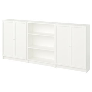 IKEA BILLY / OXBERG (ИКЕА БИЛЛИ/ОКСБЕРГ), Комбинация для хранения с дверцами, белый, 240x106 см, 194.835.88 19483588 фото