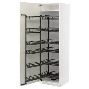 IKEA Висока шафа з висувною коморою, білий/Веддінге білий METOD, 394.432.28 39443228 фото