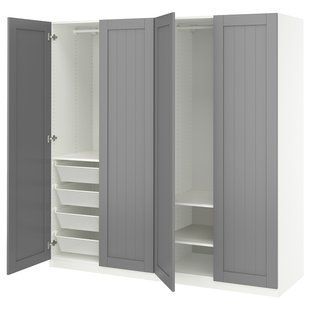 IKEA Гардероб комбінований білий/сірий PAX / GULLABERG, 095.637.07 09563707 фото