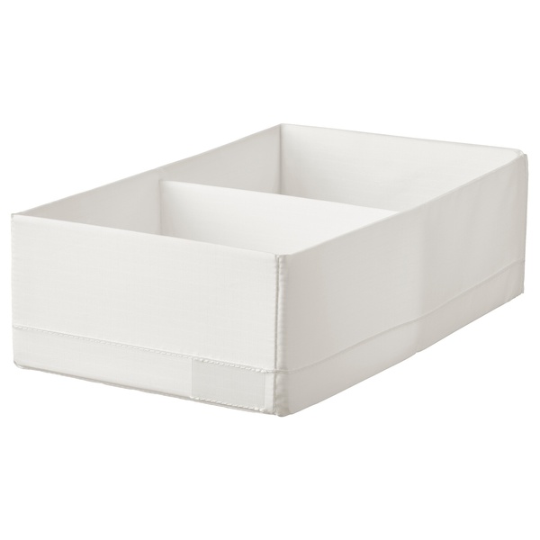 IKEA STUK (ІKEA Стук), Ящик з відділеннями, білий, 20x34x10 см, 604.744.25 60474425 фото