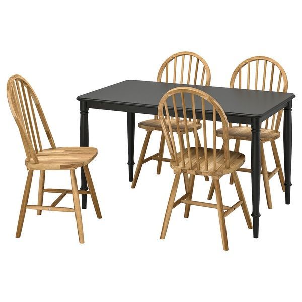 IKEA Стіл та 4 стільці, чорний/акація DANDERYD / SKOGSTA, 095.451.91 09545191 фото