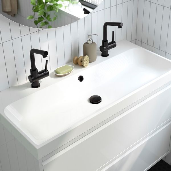IKEA Шкаф умывальник с ящиками/мойкой/смесителями, имитация. дуб &Auml;NGSJ&Ouml;N / BACKSJ&Ouml;N, 895.213.13 89521313 фото