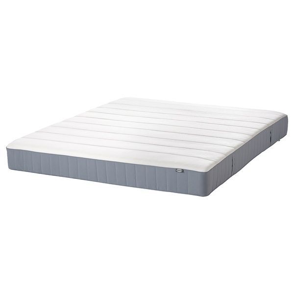 IKEA Ліжко Continental, Vester&ouml;y середньої жорсткості/блакитний білий LYNG&Ouml;R, 895.534.17 89553417 фото