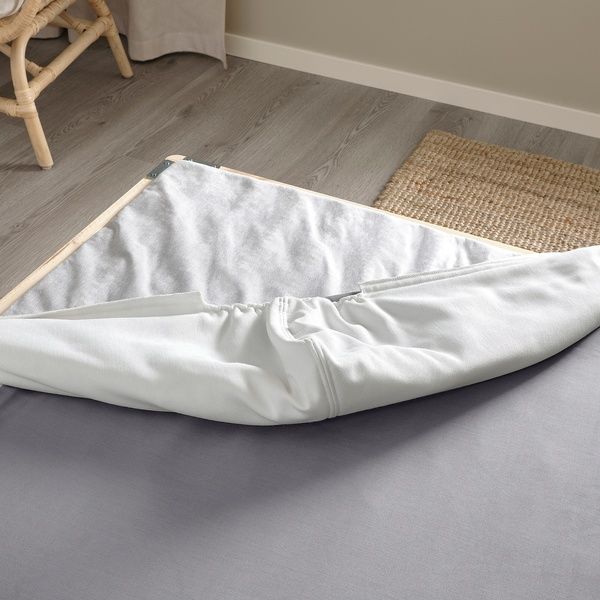 IKEA Ліжко Continental, Vester&ouml;y середньої жорсткості/блакитний білий LYNG&Ouml;R, 895.534.17 89553417 фото