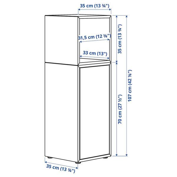 IKEA Комбинация шкафа на ножках, темно-серый EKET, 792.864.48 79286448 фото