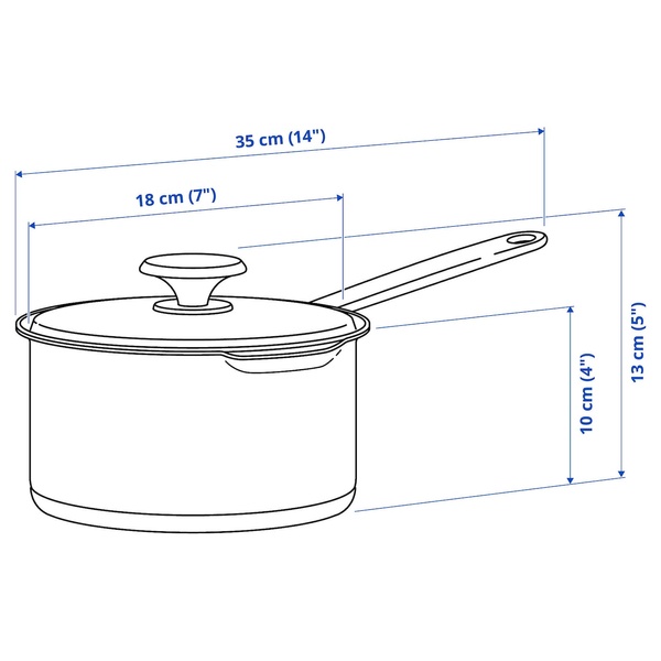 IKEA HEMKOMST (ИКЕА ХЕМКОМСТ), Кастрюля с крышкой, нержавеющая сталь/стекло, 2 л., 405.131.59 40513159 фото