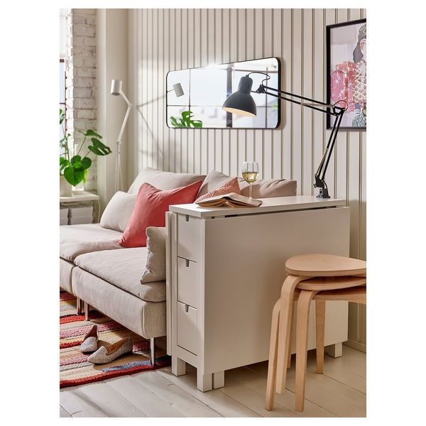 IKEA Стіл та 4 табурета, білий/береза NORDEN / KYRRE, 795.688.29 79568829 фото