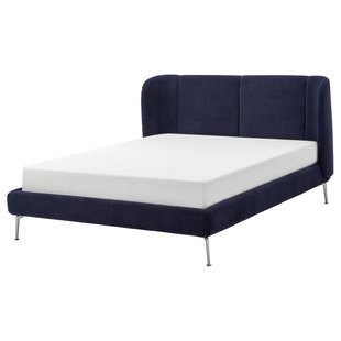 IKEA М&#39;який каркас ліжка, Tallmyra black-blue/Leirsund TUFJORD, 695.553.61 69555361 фото