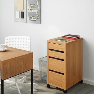 IKEA MICKE (ІKEA МИККЕ), Комод на коліщатках, імітація. дуб, 35x75 см, 303.517.46 30351746 фото