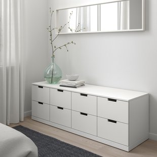 IKEA Комод NORDLI (ИКЕА НОРДЛИ), Комод с 8 ящиками, белый, 592.395.04 59239504 фото