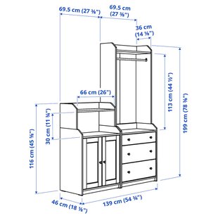 IKEA HAUGA (ИКЕА HAUGA), Книжный шкаф, белый, 139x46x199 см, 493.886.36 49388636 фото