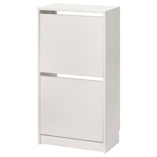 IKEA BISSA (ИКЕА БИССА), Тумба для обуви, 2 отделения, белый, 49x28x93 см, 705.302.56 70530256 фото