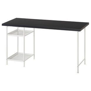 IKEA Стіл письмовий, чорно-коричневий/білий LAGKAPTEN / SP&Auml;ND, 295.636.74 29563674 фото