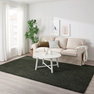 IKEA Килим з довгим ворсом, темно-зелений VINDEB&Auml;K, 205.080.69 20508069 фото