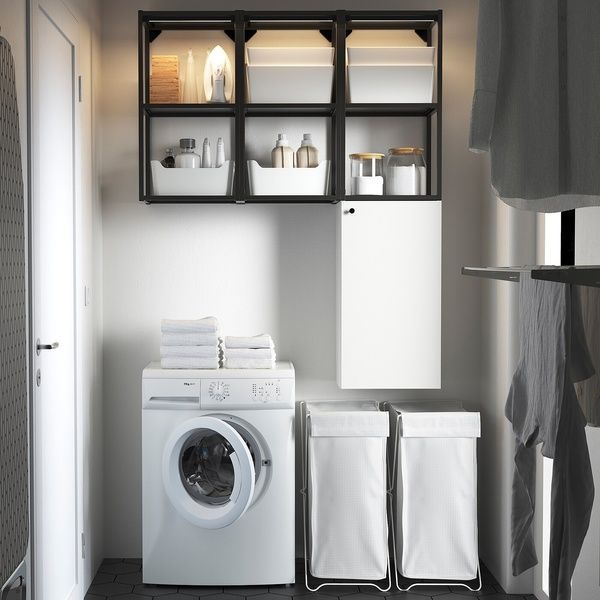 IKEA Книжный шкаф, антрацит/белый ENHET, 193.314.82 19331482 фото