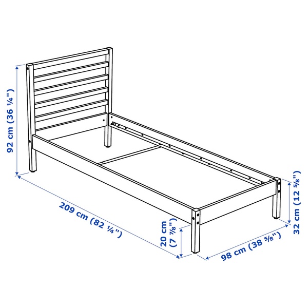 IKEA Каркас ліжка, біла морилка/Luröy TARVA, 895.539.31 89553931 фото