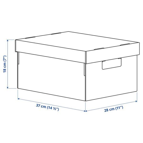 IKEA Коробка с крышкой, черный/натуральный PINGLA, 603.241.34 60324134 фото