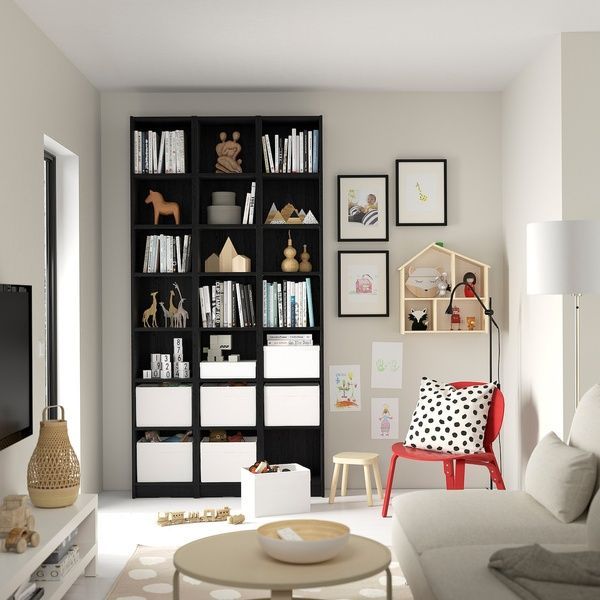 IKEA Комбинация полок с надставками, имитация черного цвета. дуб BILLY, 494.833.89 49483389 фото