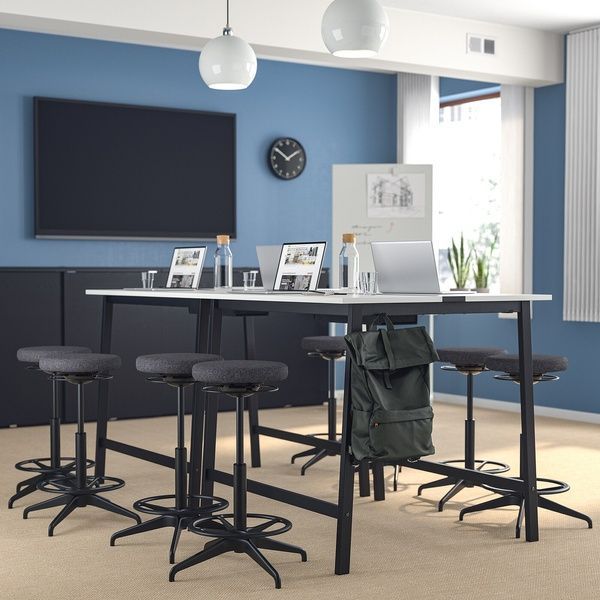 IKEA Конференц-стіл, білий/чорний MITTZON, 095.334.33 09533433 фото