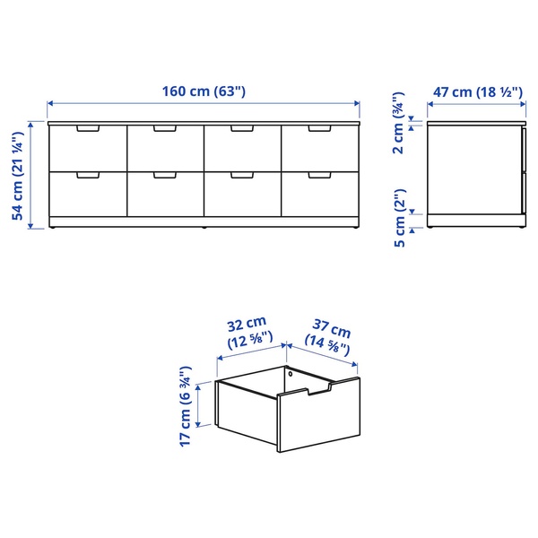 IKEA Комод NORDLI (ИКЕА НОРДЛИ), Комод с 8 ящиками, белый, 592.395.04 59239504 фото