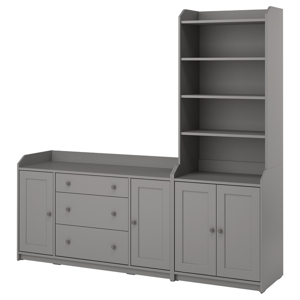 IKEA HAUGA (ИКЕА HAUGA), Книжный шкаф, серый, 210x46x199 см, 893.886.39 89388639 фото