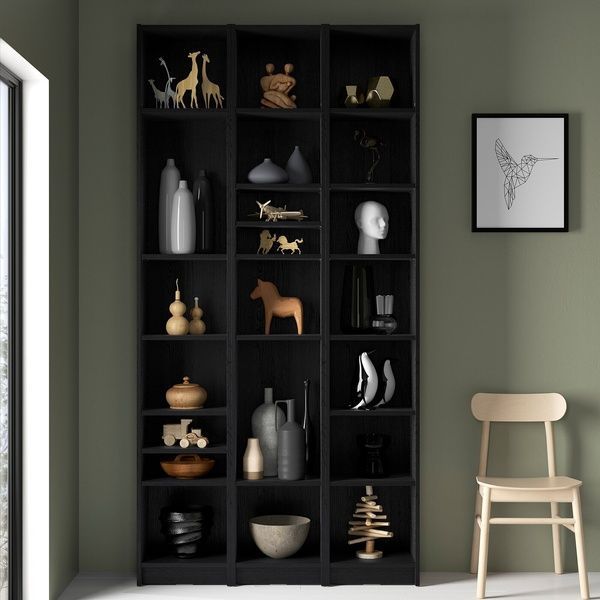 IKEA Комбинация полок с надставками, имитация черного цвета. дуб BILLY, 494.833.89 49483389 фото